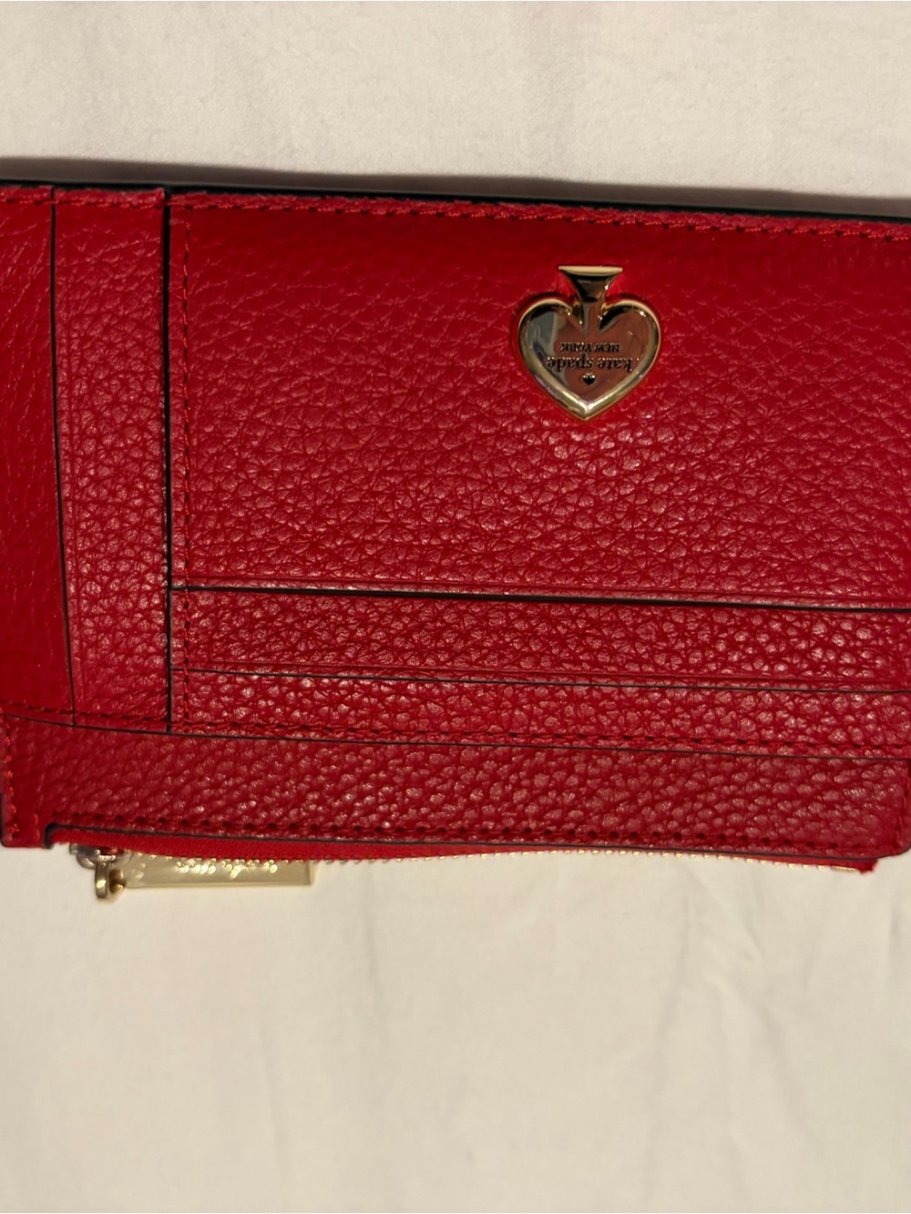 ❤️❤️Kate Spade Red Pebbled Leather Shoulder Bag with Matching Card Case❤️❤️ - Picture 8 of 9